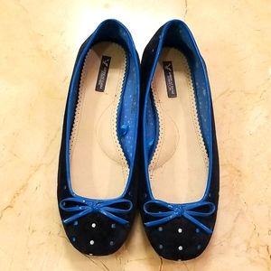 Like New American Eagle Bow Ballet Flats - Navy